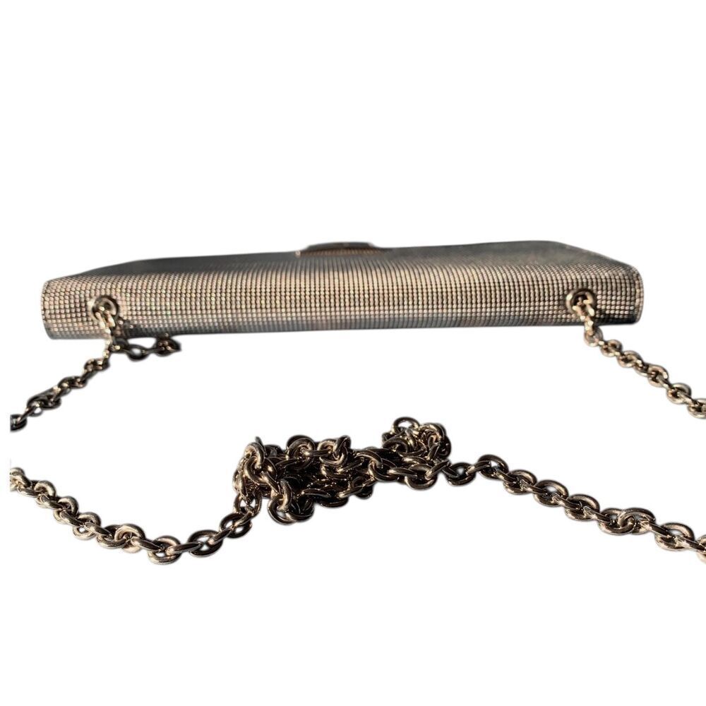 FENDI Metallic Calfskin Wallet On Chain Silver Clutch Purse AUTHENTIC $3800 - Picture 6 of 15